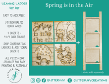 Glitter Luv DIY Kits Standard Kit + Ladder | Unfinished Spring is in the Air Leaning Ladder Interchangeable DIY Kit