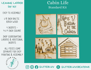 Glitter Luv DIY Kits Standard Kit (no Ladder) | Unfinished Cabin Life Leaning Ladder Interchangeable DIY Kit