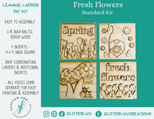 Glitter Luv DIY Kits Standard Kit (no Ladder) | Unfinished Fresh Flowers Leaning Ladder Interchangeable DIY Kit