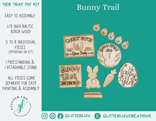 Glitter Luv DIY Kits Standard Kit | Unfinished Bunny Trail Tier Tray DIY Kit