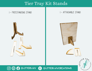 Glitter Luv DIY Kits Standard Kit | Unfinished Deck the Halls Tier Tray DIY Kit