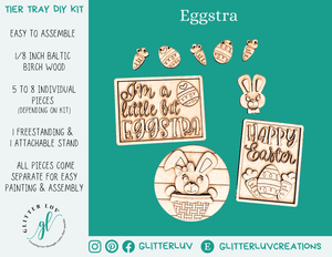 Glitter Luv DIY Kits Standard Kit | Unfinished Eggstra Tier Tray DIY Kit