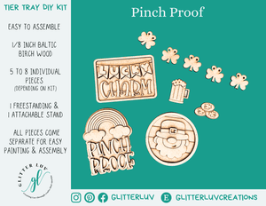 Glitter Luv DIY Kits Standard Kit | Unfinished Pinch Proof Tier Tray DIY Kit