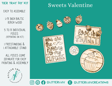 Glitter Luv DIY Kits Standard Kit | Unfinished Sweets Valentine Tier Tray DIY Kit