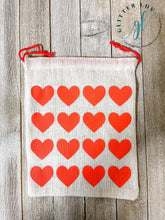 Glitter Luv Accessories Red Hearts | 7w x 9h inches Heart Burlap Bags