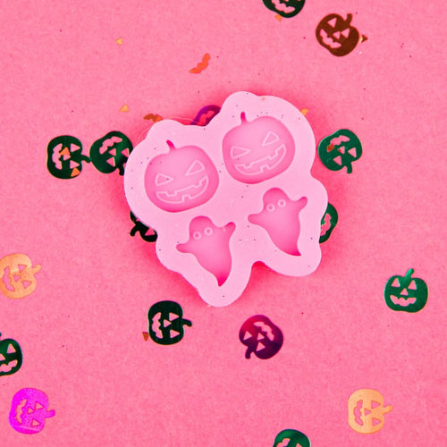 Glitter Luv Accessories Silicone Mold Pumpkins & Ghosts Earring Silicone Mold