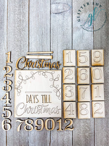 Glitter Luv DIY Kits Christmas Count Down Leaning Ladder Interchangeable DIY Kit