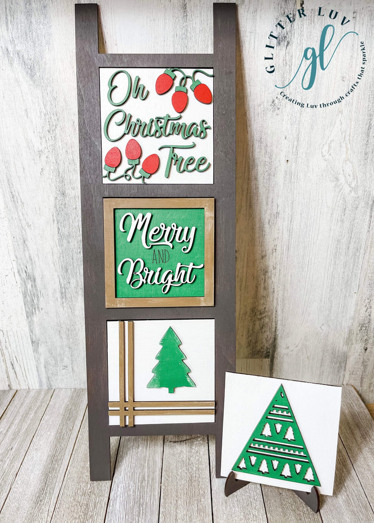 Glitter Luv DIY Kits Christmas Tree Leaning Ladder Interchangeable DIY Kit