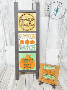 Glitter Luv DIY Kits Pumpkin Patch Leaning Ladder Interchangeable DIY Kit