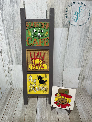 Glitter Luv DIY Kits Scarecrow Leaning Ladder Interchangeable DIY Kit