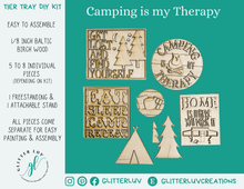 Glitter Luv DIY Kits Standard Kit | Unfinished Camping is my Therapy Tier Tray DIY Kit