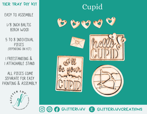 Glitter Luv DIY Kits Standard Kit | Unfinished Cupid Tier Tray DIY Kit