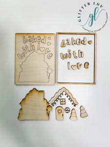 Glitter Luv DIY Kits Standard Kit | Unfinished Holiday Baking Tier Tray DIY Kit