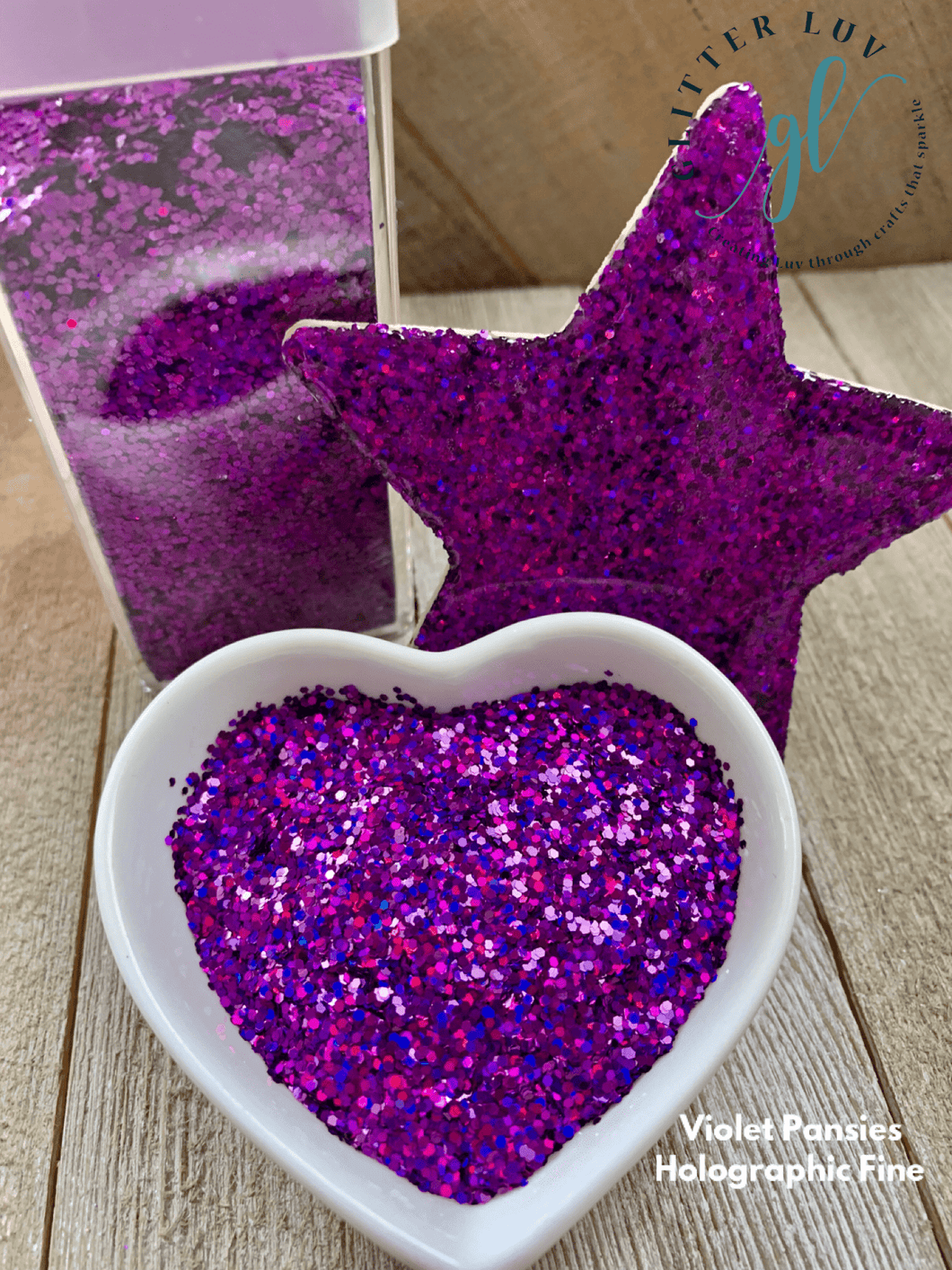 Violet Pansies Holographic Glitter